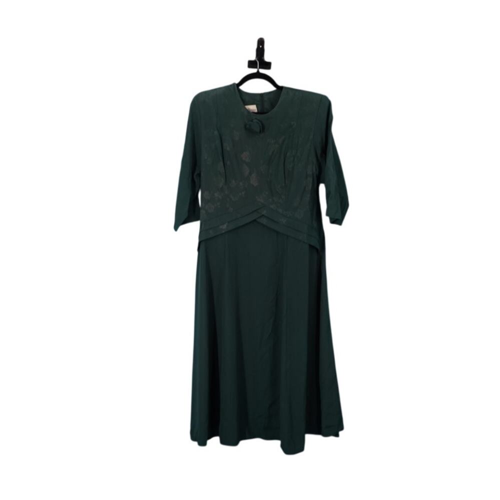 Vintage Piccalino Green Flowy Dress Size 8P